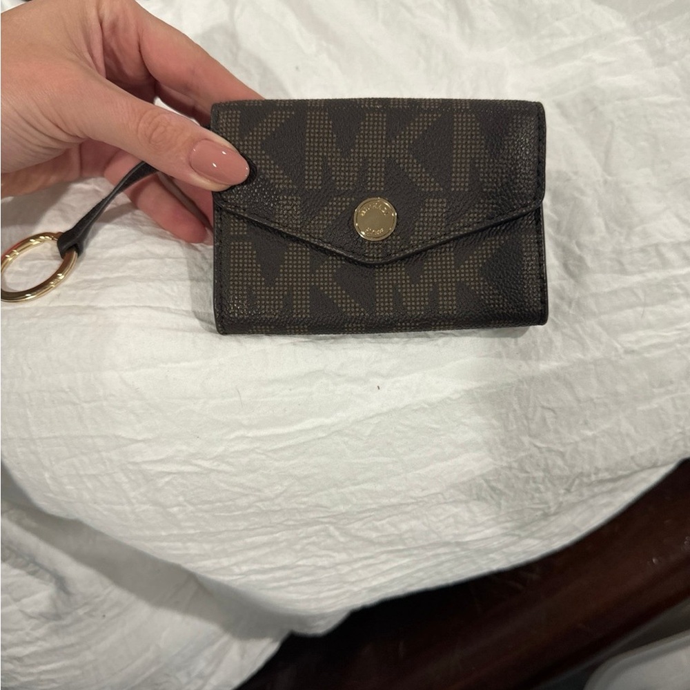 Michael Kors Black and Brown Monogram Wallet